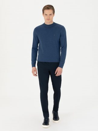 شلوار کتان مردانه سرمه ای کاشارل