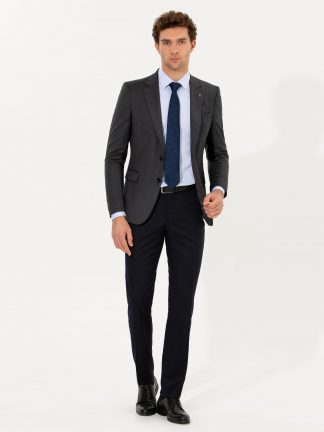 شلوار پارچه ای مردانه سرمه ای تیره کاشارل