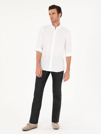 شلوار کتان مردانه مشکی کاشارل