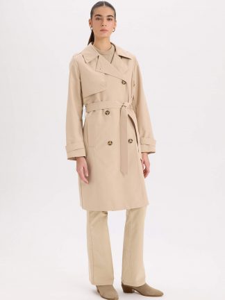 بارانی زنانه قهوه ای دفکتو