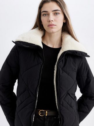 کاپشن زنانه مشکی دفکتو