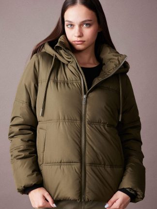 کاپشن زنانه خاکی دفکتو