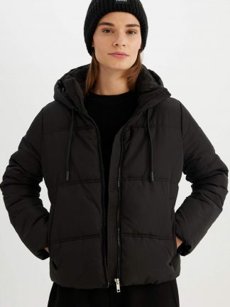 کاپشن زنانه مشکی دفکتو