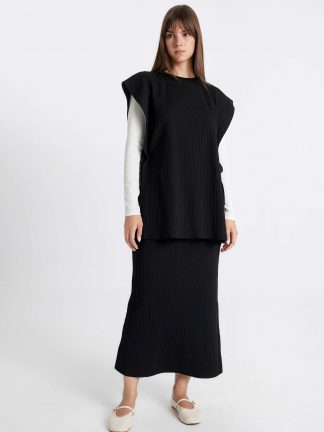 دامن ماکسی زنانه مشکی دفکتو