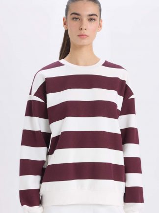 سویشرت زنانه زرشکی دفکتو