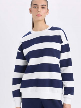 سویشرت زنانه سرمه ای دفکتو