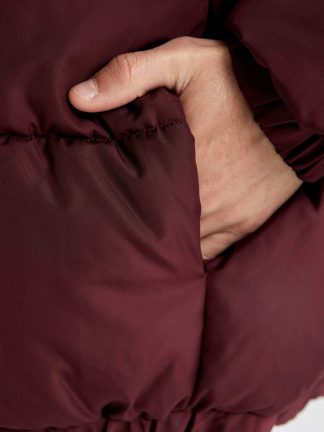 کاپشن مردانه زرشکی دفکتو