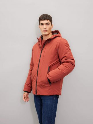 کاپشن مردانه زرشکی دفکتو