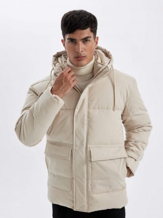 کاپشن مردانه سفید دفکتو