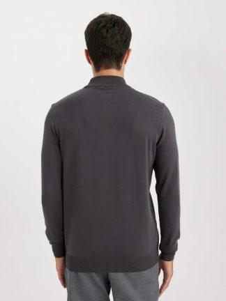 پلیور مردانه خاکستری تیره دفکتو