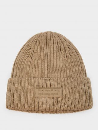 کلاه بافت زنانه قهوه ای روشن دفکتو