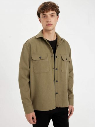 پیراهن مردانه خاکی دفکتو