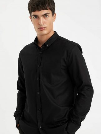 پیراهن آستین بلند مردانه مشکی دفکتو