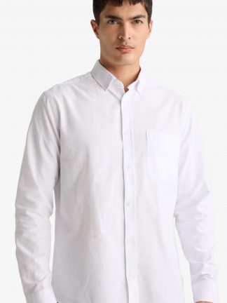 پیراهن آستین بلند مردانه سفید دفکتو