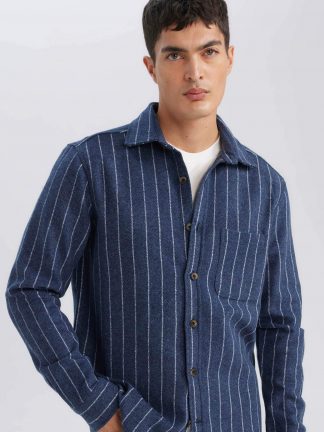 پیراهن مردانه سرمه ای دفکتو