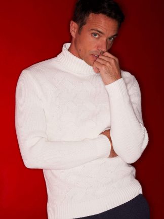 پلیور مردانه سفید دفکتو