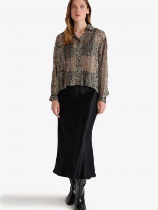 دامن میدی زنانه مشکی دفکتو