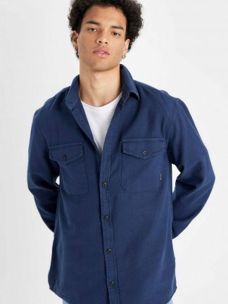 پیراهن مردانه سرمه ای دفکتو