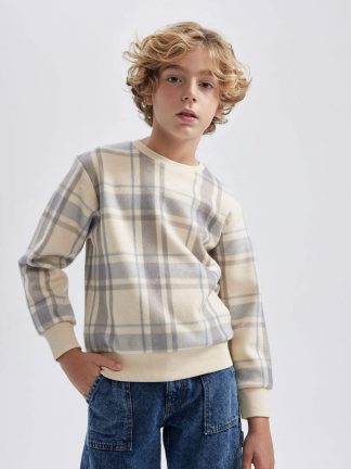 سویشرت پسرانه بژ دفکتو