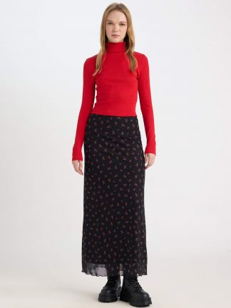 تیشرت آستین بلند زنانه قرمز دفکتو