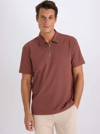 پولوشرت مردانه قهوه ای دفکتو