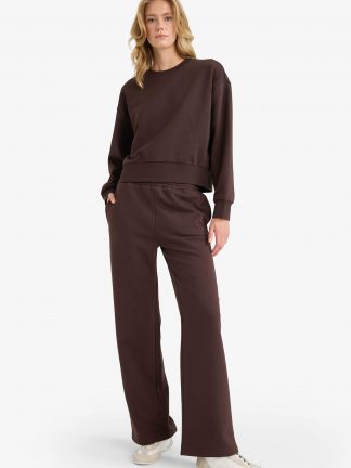 شلوار راحتی زنانه قهوه ای دفکتو