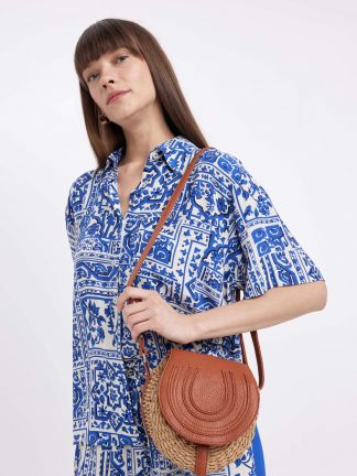 کیف کراس بادی زنانه قهوه ای دفکتو