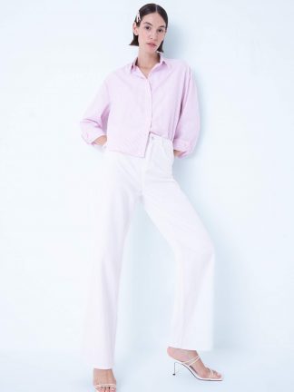 شومیز زنانه صورتی روشن دفکتو