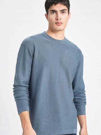 پلیور مردانه نیلی تیره دفکتو