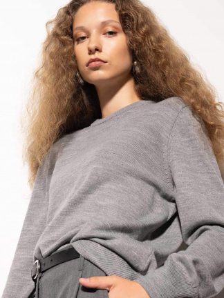 پلیور زنانه خاکستری روشن دفکتو