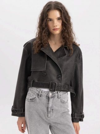 کت زنانه خاکی روشن دفکتو