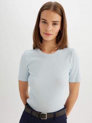 تیشرت زنانه آبی دفکتو