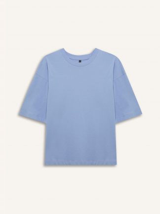 تیشرت زنانه آبی روشن دفکتو