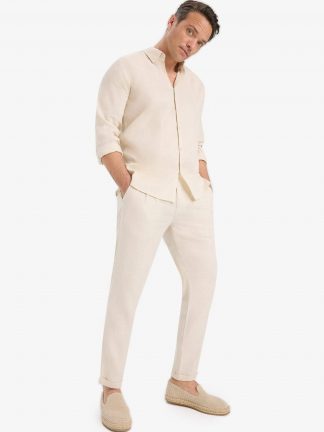 شلوار پارچه ای مردانه بژ دفکتو