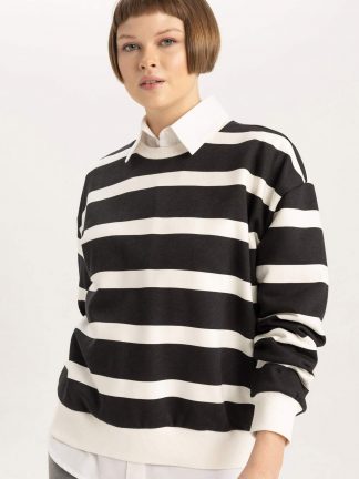 سویشرت زنانه مشکی دفکتو