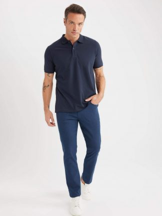 شلوار کتان مردانه سرمه ای دفکتو