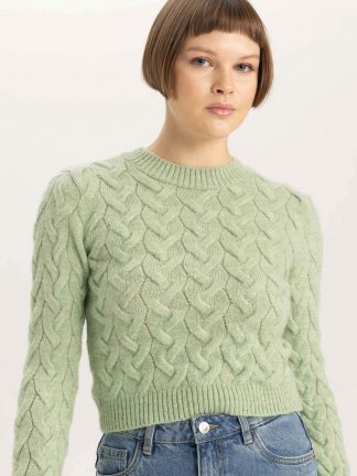 پلیور زنانه نعنایی دفکتو