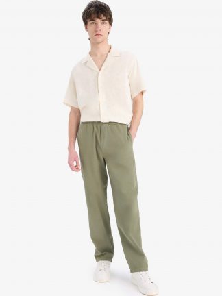 شلوار کتان مردانه خاکی دفکتو