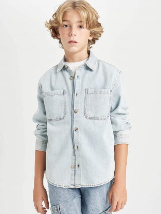 شلوار جین پسرانه آبی روشن دفکتو