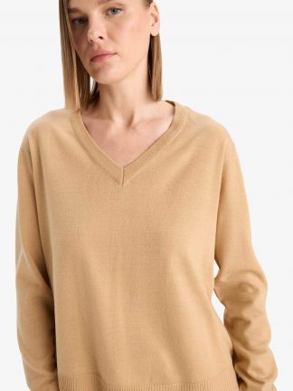 پلیور زنانه بژ دفکتو