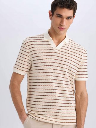 پولوشرت مردانه قهوه ای روشن دفکتو