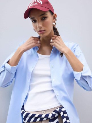 شومیز زنانه آبی دفکتو