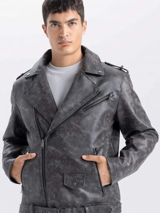 کت چرمی مردانه قهوه ای دفکتو