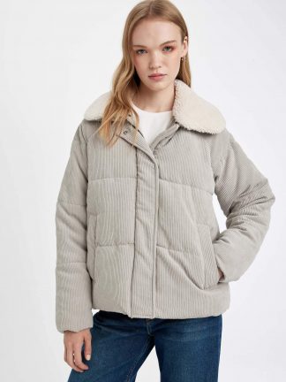 کاپشن زنانه نعنایی دفکتو