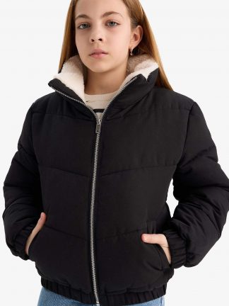 کاپشن دخترانه مشکی دفکتو