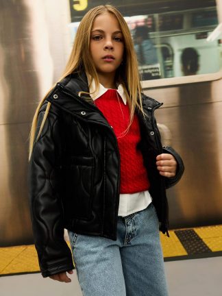 کاپشن دخترانه مشکی دفکتو