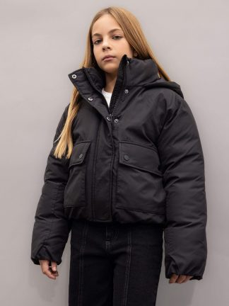 کاپشن دخترانه مشکی دفکتو