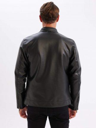 کت چرمی مردانه مشکی دفکتو