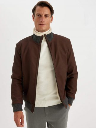 کاپشن مردانه قهوه ای دفکتو