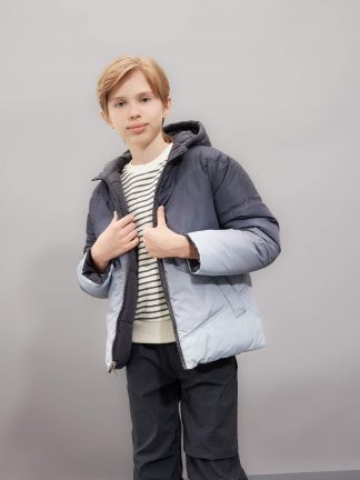 کاپشن پسرانه خاکستری تیره دفکتو